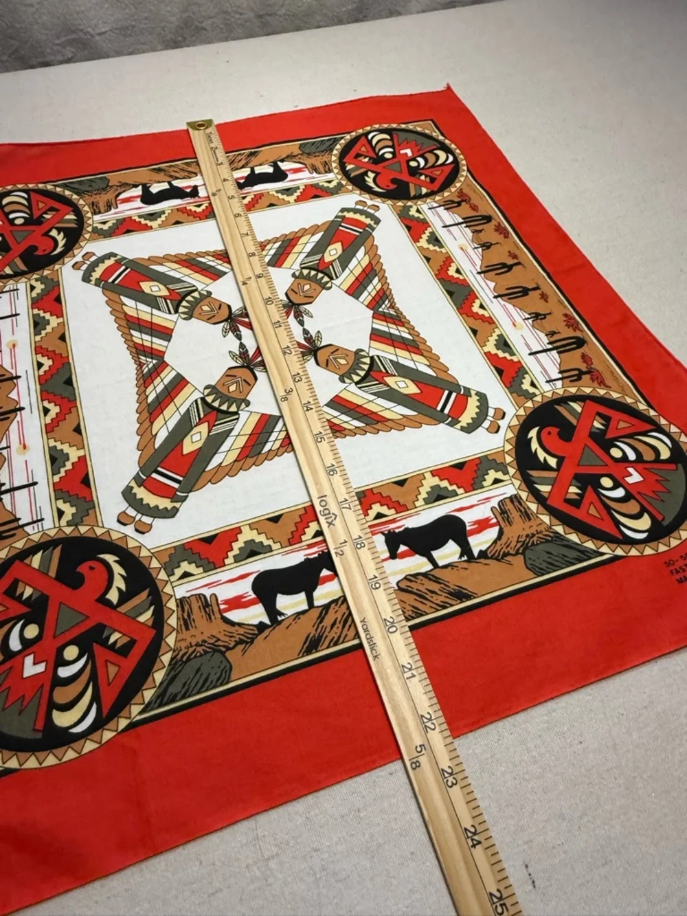 Southwestern Print Bandana Scarf - Red, Black, Tan